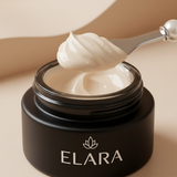 ELARA Overnight Repair Mask macro cream texture on spatula